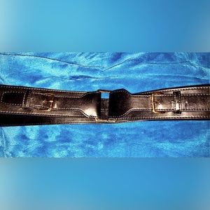 Michael Kors Women’s Double Buckle Genuine Black Leather Belt Size 40